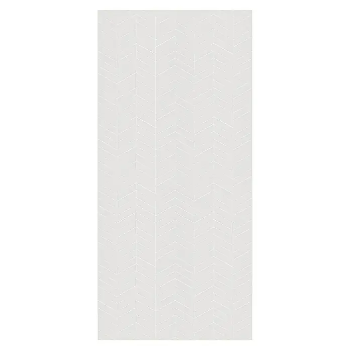Bariperfil Panel de pared Corewall Chevron - 258 x 102,3 cm, Gris - Imagen de un papel pintado blanco con diseño de espiga. Ideal para agregar estilo a cualquier habitación con su estética moderna y elegante.