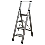 Escalera de tijera Homelux (Altura de trabajo: 3,2 m, Número de peldaños: 4 ud., Carga soportada: 150 kg, Aluminio) | BAUHAUS
