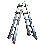 Escalera de tijera Homelux (Altura de trabajo: 6,3 m, Número de peldaños: 20 ud., Carga soportada: 150 kg, Aluminio) | BAUHAUS