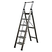 Escalera de tijera Homelux (Altura de trabajo: 3 m, Número de peldaños: 6 ud., Carga soportada: 150 kg, Aluminio) | BAUHAUS