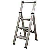Escalera de tijera Homelux (Altura de trabajo: 2,6 m, Número de peldaños: 3 ud., Carga soportada: 150 kg, Aluminio) | BAUHAUS