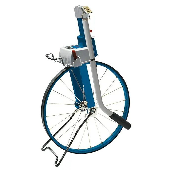 Bosch Professional Messrad GWM 40 - Messbereich: Max. 9999,99 m, Messgenauigkeit: ± 5 cm/100 m - Ein Rad-Entfernungsmesser in Blau und Silber. Präzises Messwerkzeug für den professionellen Einsatz. Ideal für Vermessungen.