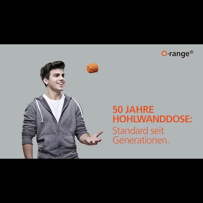 Kaiser Hohlwanddose 9263-22 - 68 x 49 mm, Orange, 1 Stk., Winddicht - O-range Hohlwand Installationsdosen