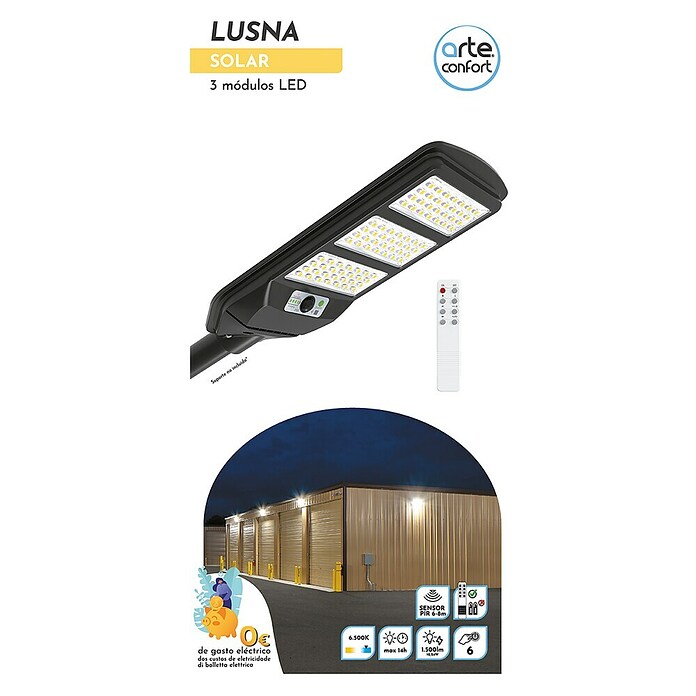 Arte confort Lusna Farola LED (Altura: 51,1 cm, Blanco frío, Negro, IP54) | BAUHAUS