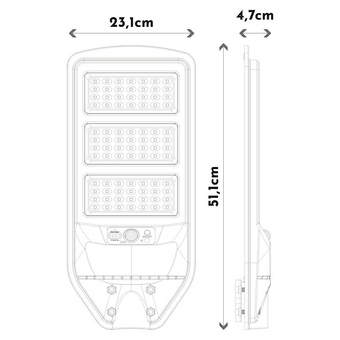 Arte confort Lusna Farola LED (Altura: 51,1 cm, Blanco frío, Negro, IP54) | BAUHAUS