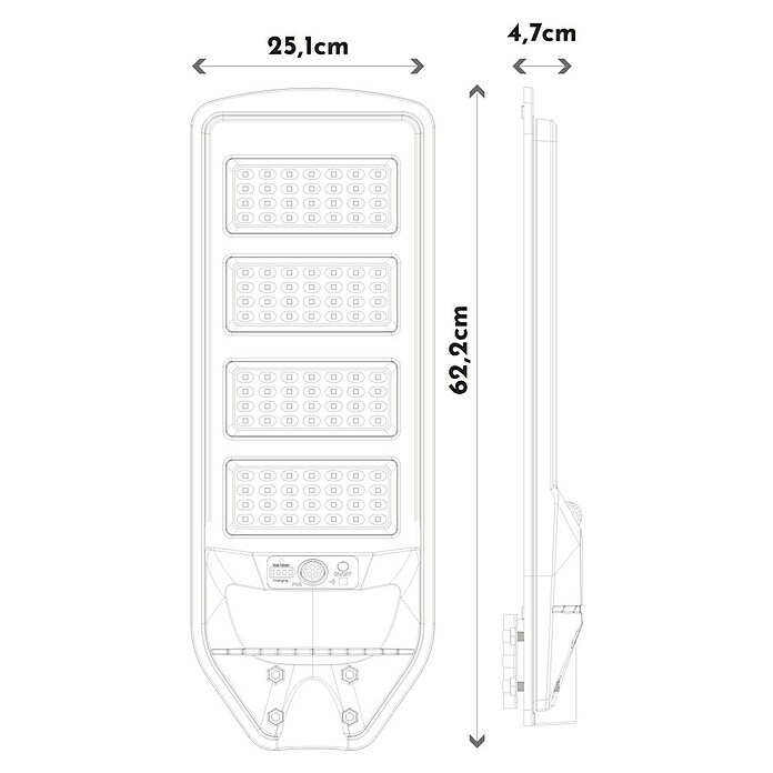 Arte confort Lusna Farola LED (Altura: 62,2 cm, Blanco frío, Negro, IP54) | BAUHAUS