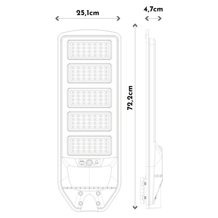 Arte confort Lusna Farola LED (Altura: 72,2 cm, Blanco frío, Negro, IP54) | BAUHAUS