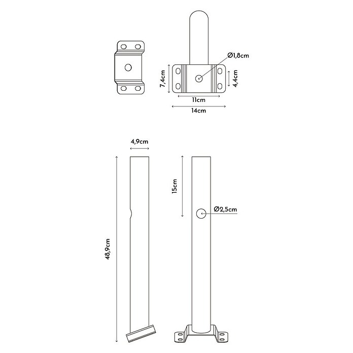 Arte confort Lusna Farola LED con soporte (8 W, 700 lm, 6.500 K, IP54) | BAUHAUS