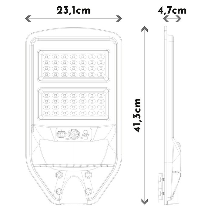 Arte confort Lusna Farola LED (Altura: 41,3 cm, Blanco frío, Negro, IP54) | BAUHAUS