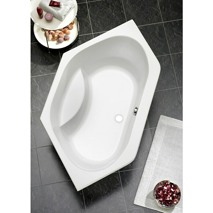 Ottofond Eckbadewanne Tallinn (130 x 130 cm, Sanitäracryl, Weiß)