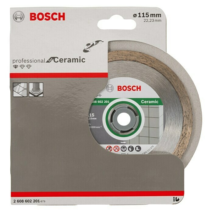 Bosch Professional Diamant-Trennscheibe Standard Ceramic (Durchmesser Scheibe: 115 mm, Geeignet für: Feinsteinzeug)