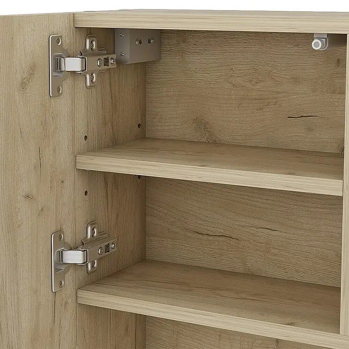 Vicco Spiegelschrank Edge Weiß mit Tür und offenen Fächern - B x H: 54 x 55 cm, Sonstiges, Weiß