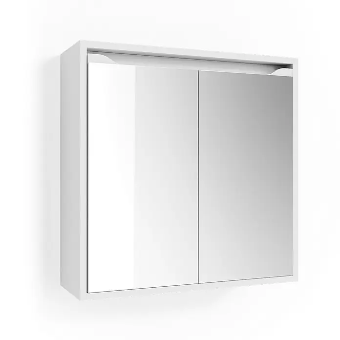 Vicco Spiegelschrank Ruben Weiß - B x H: 60 x 60 cm, Stahl, Weiß