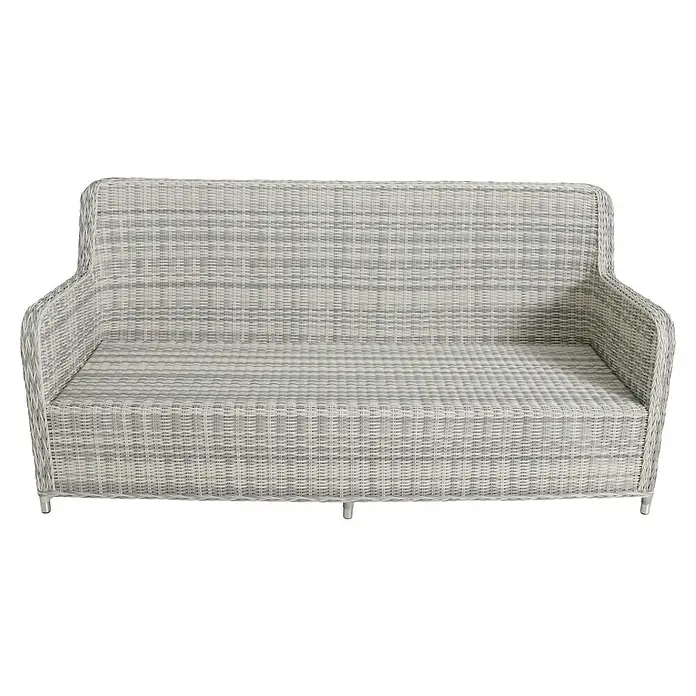 Conjunto de muebles Lodrino - 6 pzs., Aluminio/Olefin, Beige/Gris - El sofá de ratán gris, con su diseño simple pero elegante, es el complemento perfecto para cualquier espacio interior o exterior.