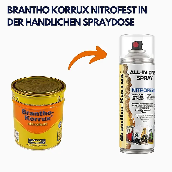 Brantho Korrux Farbspray Sprühdose - Nitrofest Anthrazitgrau Matt RAL7016, Sprühdose