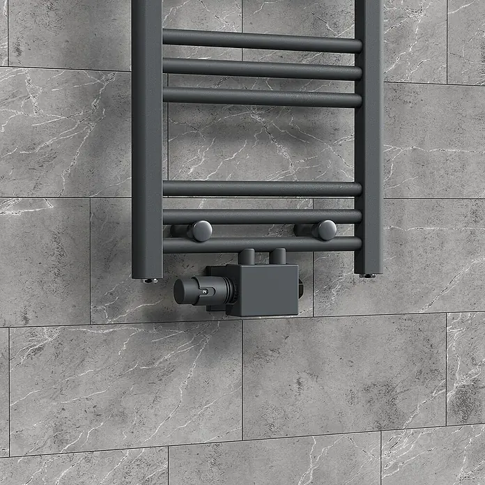 LuxeBath Thermostatventil Universal Eck-Durchgangsform inkl. Thermostatkopf - 