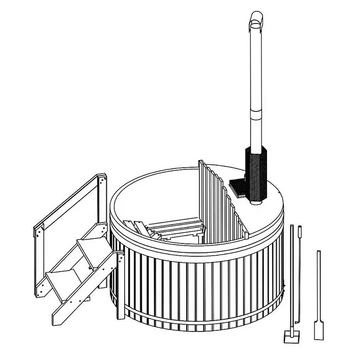 Home Deluxe Hot Tub SKANDI M Größe: M - 180 cm, Natur