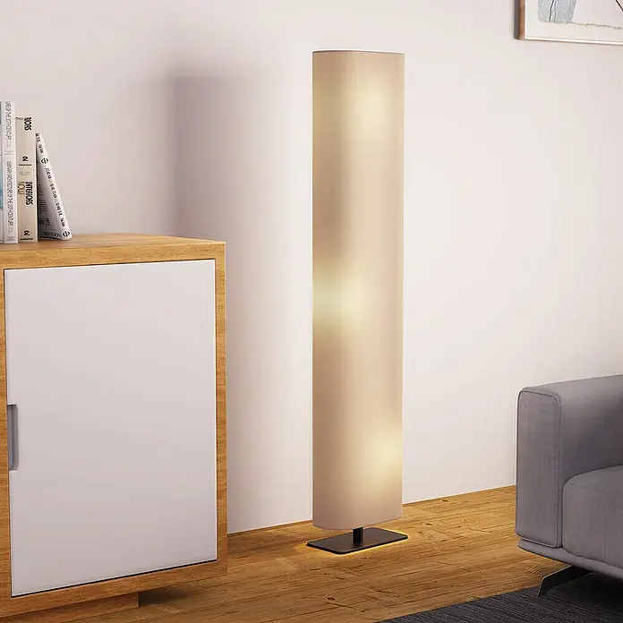 Home Deluxe Stehleuchte SUKO - 60 W, Höhe: 120 cm, Schwarz, Beige, E27
