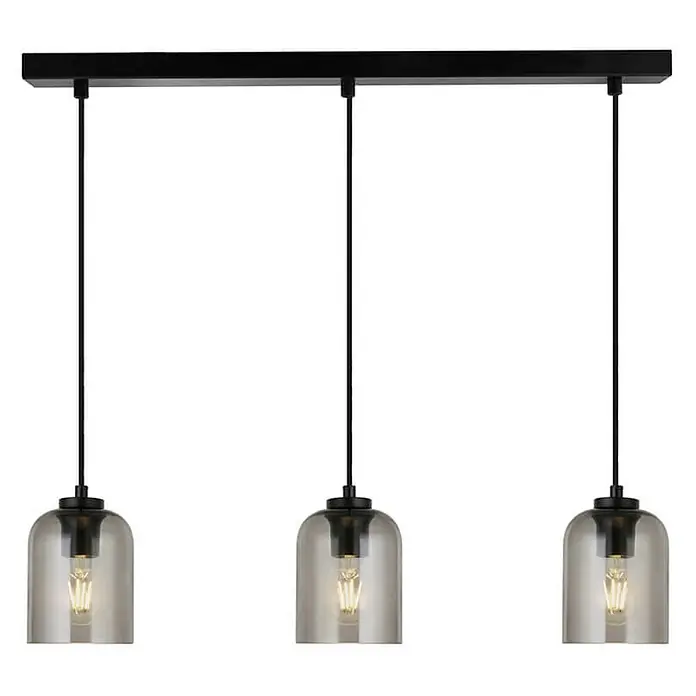 Home Deluxe Pendelleuchte SELINA - 60 W, L x B x H: 12 x 68 x 150 cm, Rauchgrau, Rauchgrau, E27