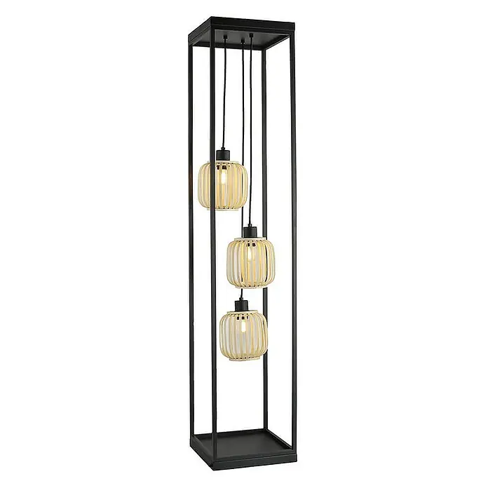 Home Deluxe Stehleuchte ZITA - 60 W, Höhe: 141 cm, Schwarz, Beige, E27
