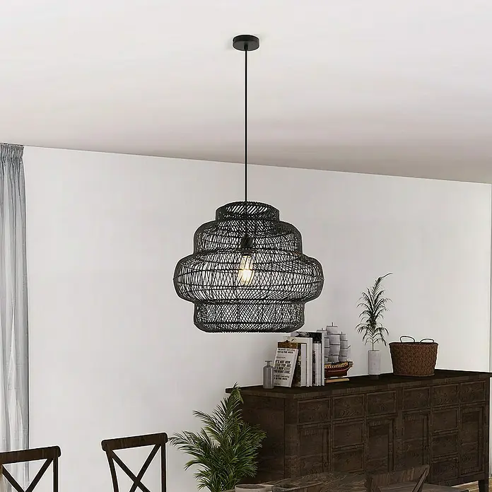 Home Deluxe Pendelleuchte SIA - 60 W, Schwarz, Schwarz, E27