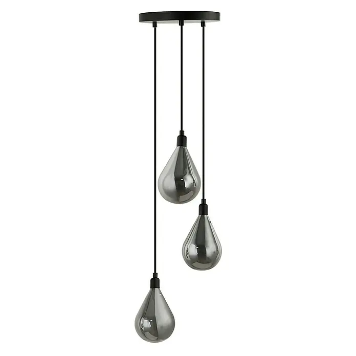 Home Deluxe Pendelleuchte CELIA - 40 W, L x B x H: 25 x 25 x 120 cm, Rauchgrau, Rauchgrau, G9