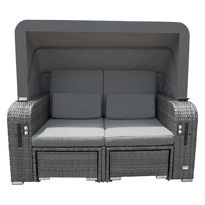 Home Deluxe Strandstuhl HOLBY inkl. Regenabdeckung - Grau