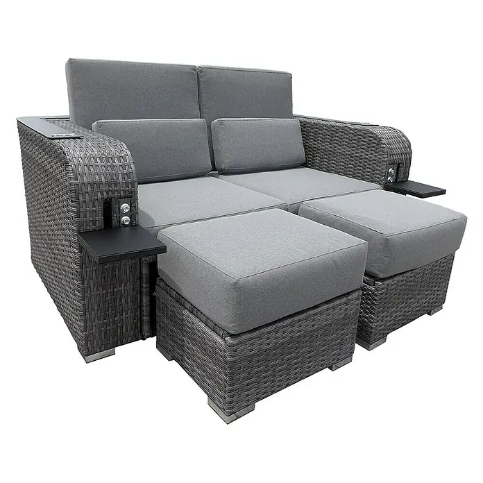 Home Deluxe Strandstuhl HOLBY inkl. Regenabdeckung - Grau