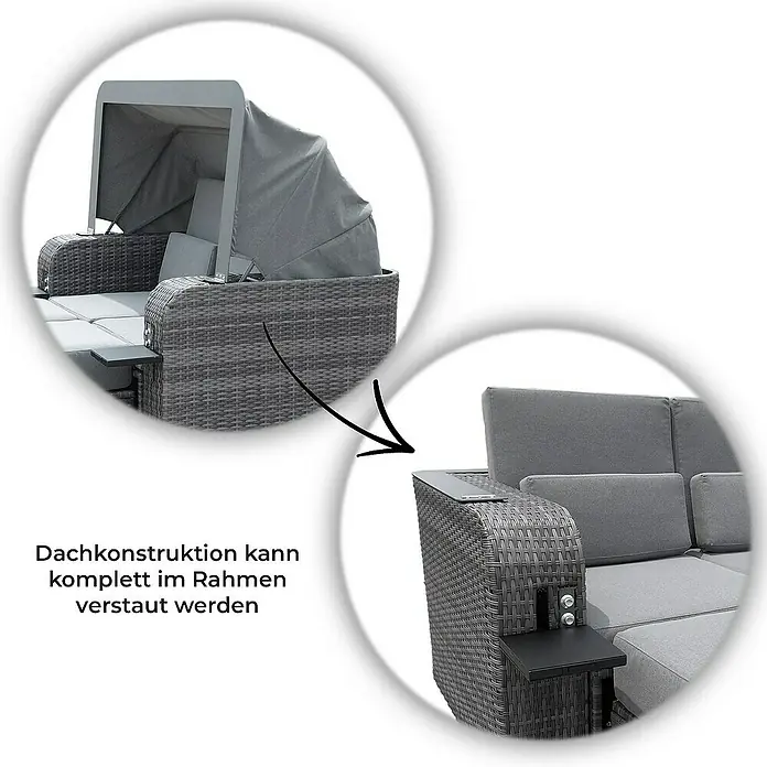 Home Deluxe Strandstuhl HOLBY inkl. Regenabdeckung - Grau