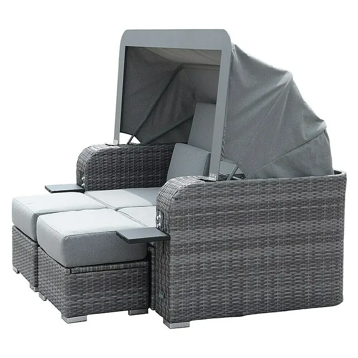 Home Deluxe Strandstuhl HOLBY inkl. Regenabdeckung - Grau