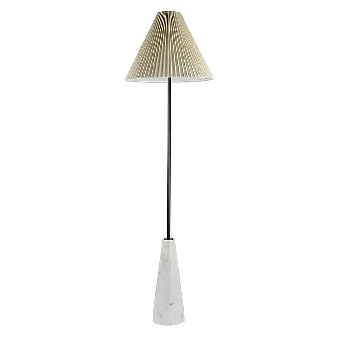 Home Deluxe Stehleuchte KEA - 60 W, Marmor/Schwarz, Creme, E27