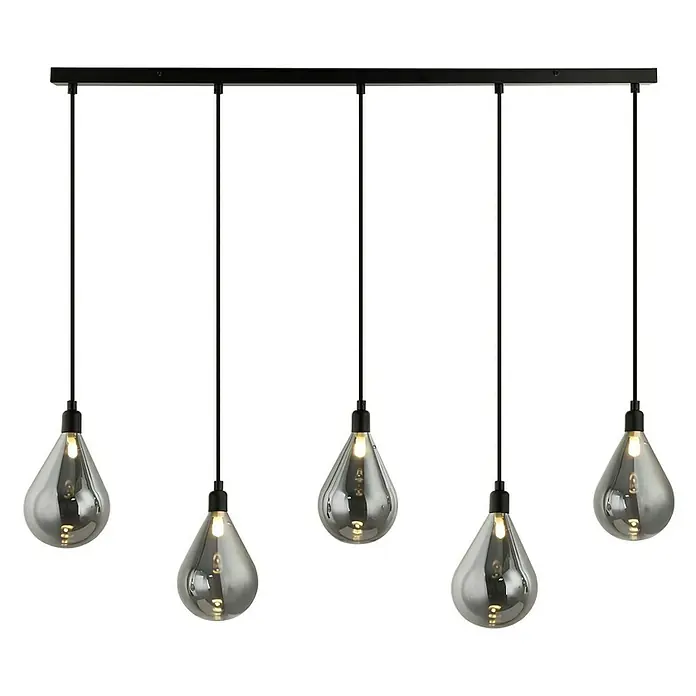 Home Deluxe Pendelleuchte CELIA - 40 W, L x B x H: 13 x 106,5 x 120 cm, Rauchgrau, Rauchgrau, G9
