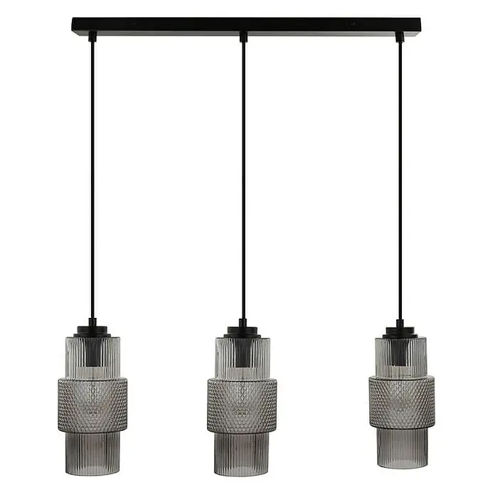 Home Deluxe Pendelleuchte YUKI - 60 W, L x B x H: 4 x 62,5 x 120 cm, Rauchgrau, Rauchgrau, E27