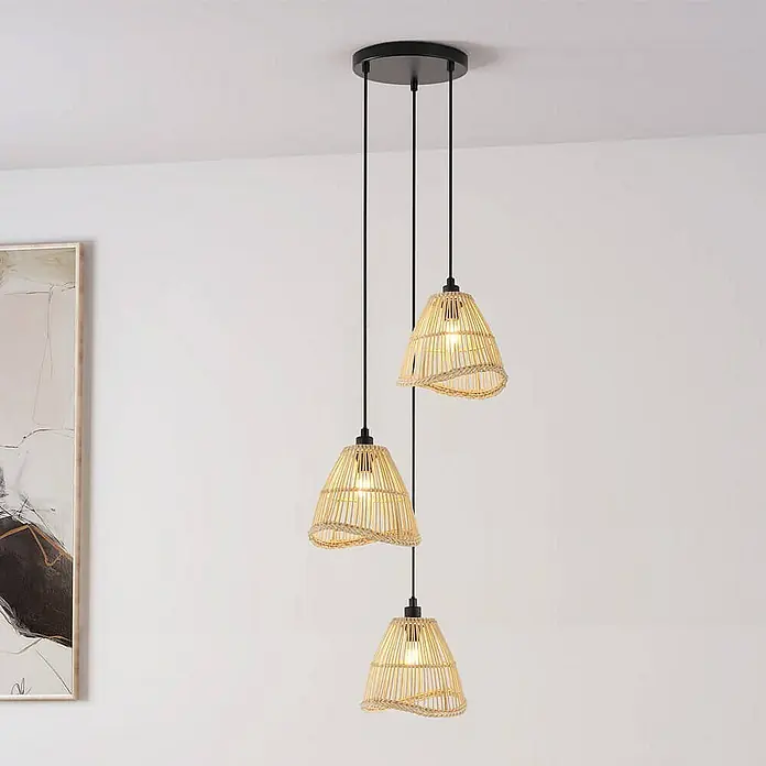 Home Deluxe Pendelleuchte FELIA - 40 W, Beige, Beige, E14