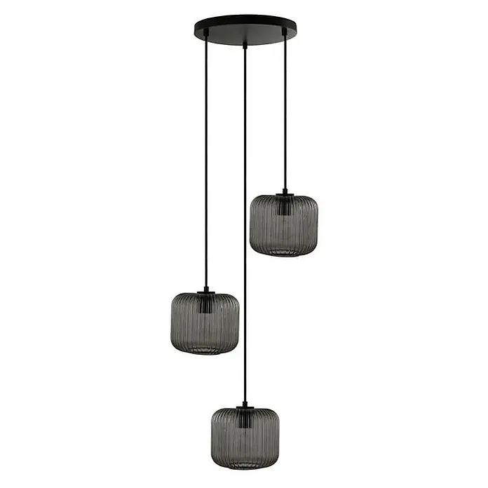 Home Deluxe Pendelleuchte LILY - 60 W, Rauchgrau, Rauchgrau, E27