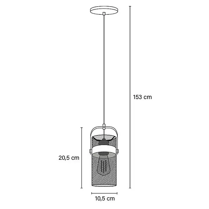 Home Deluxe Pendelleuchte LUMINOS - 60 W, L x B x H: 10,5 x 10,5 x 153 cm, Schwarz, Schwarz, E27