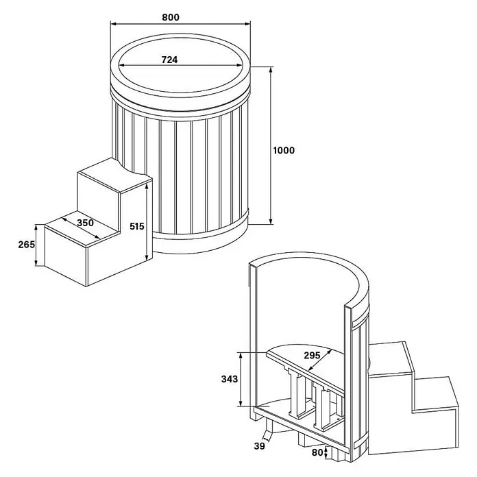 Home Deluxe Hot Tub ARUM - Natur