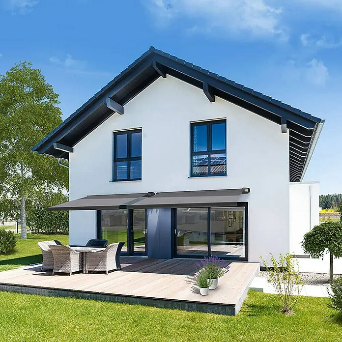 Home Deluxe LED-Vollkassettenmarkise ELOS - Anthrazit - 395 x 300 cm - 