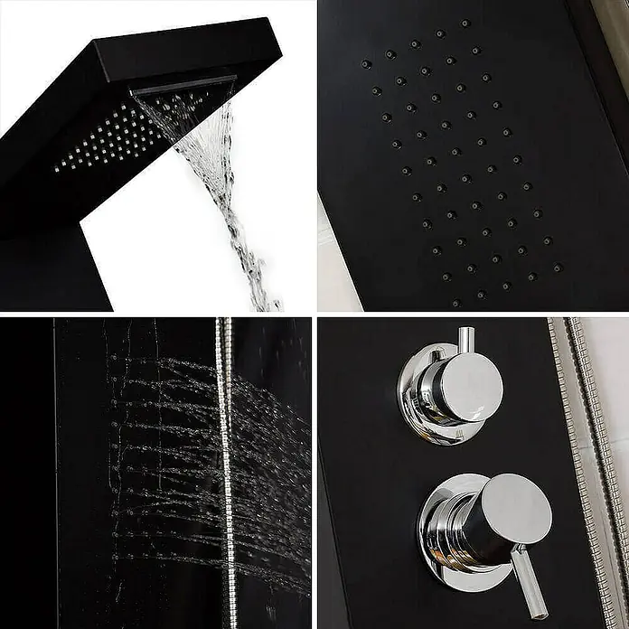 Home Deluxe Duschpaneel CASCATA - Schwarz