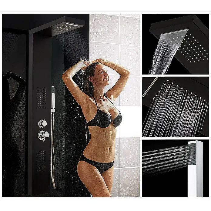 Home Deluxe Duschpaneel CASCATA - Schwarz