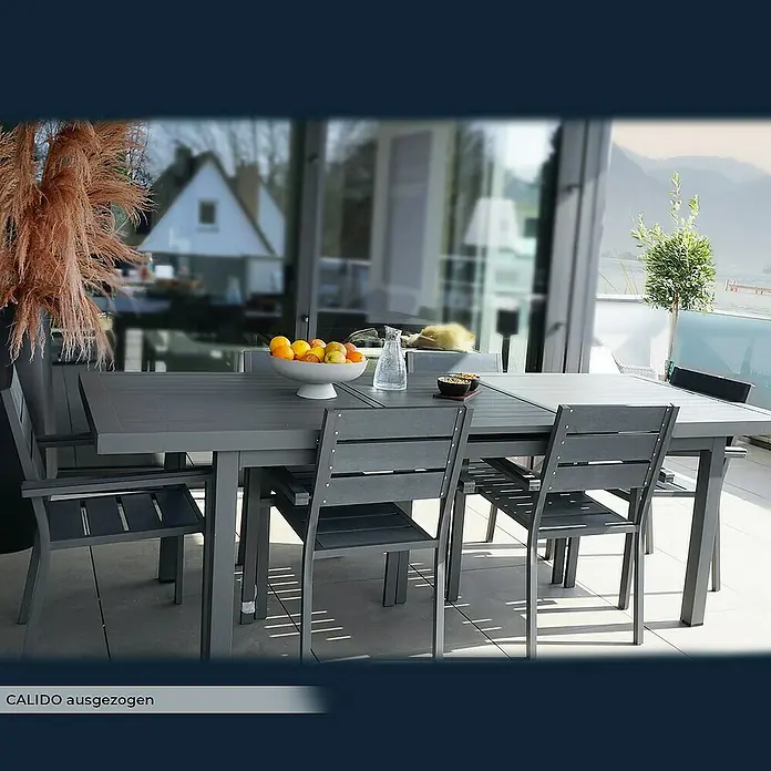 Home Deluxe Gartentisch CALIDO - L x B x H: 76,5 x 180 x 240 cm, Anthrazit