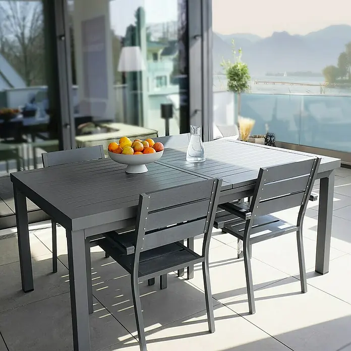 Home Deluxe Gartentisch CALIDO - L x B x H: 76,5 x 180 x 240 cm, Anthrazit