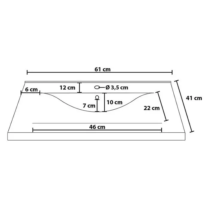 Home Deluxe Waschbecken-Set WANGEROOGE S - 61 x 41,5 cm, Schwarz