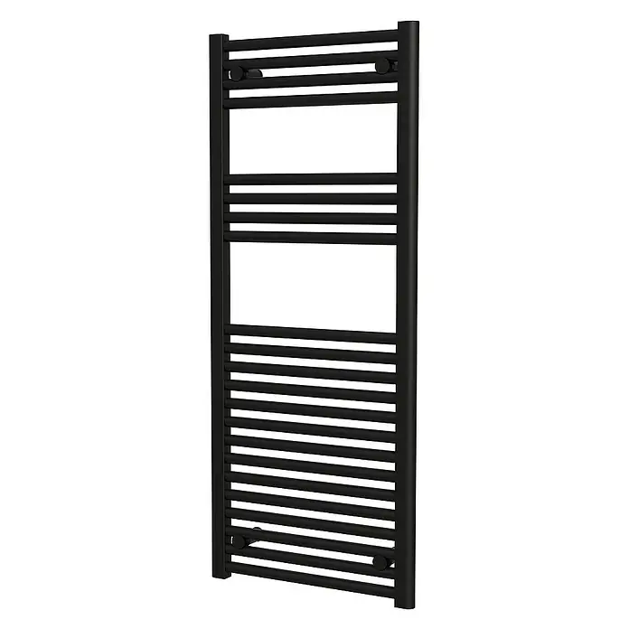 Interpromo Badheizkörper Sonora 50x120cm Schwarz - Handtuchheizkörper Heizkörper Bad mit Wandmontage - Mattschwarz