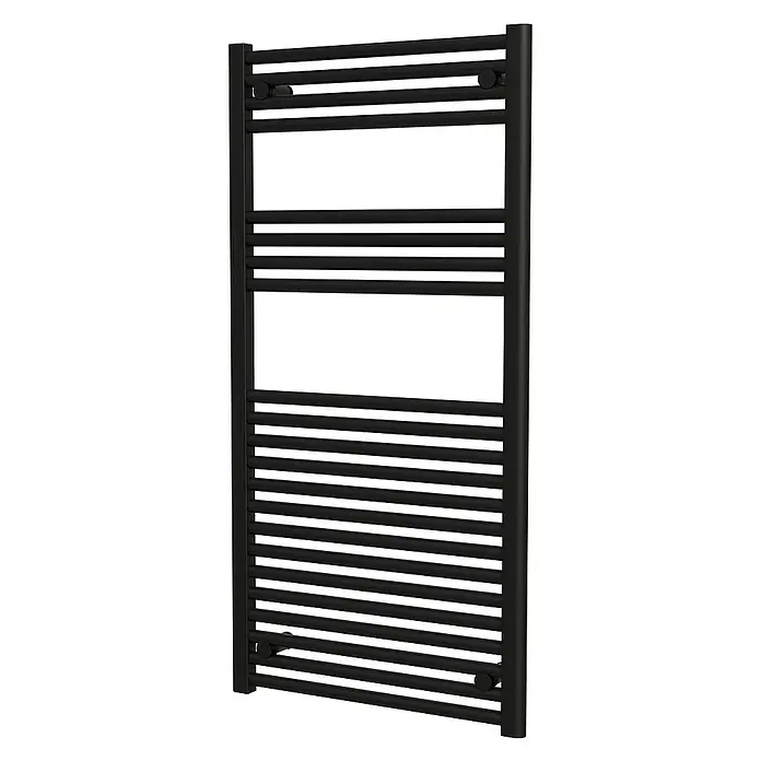 Interpromo Badheizkörper Sonora 50x140cm Schwarz - Handtuchheizkörper Heizkörper Bad mit Wandmontage - B x H: 50 x 140 cm, Mattschwarz