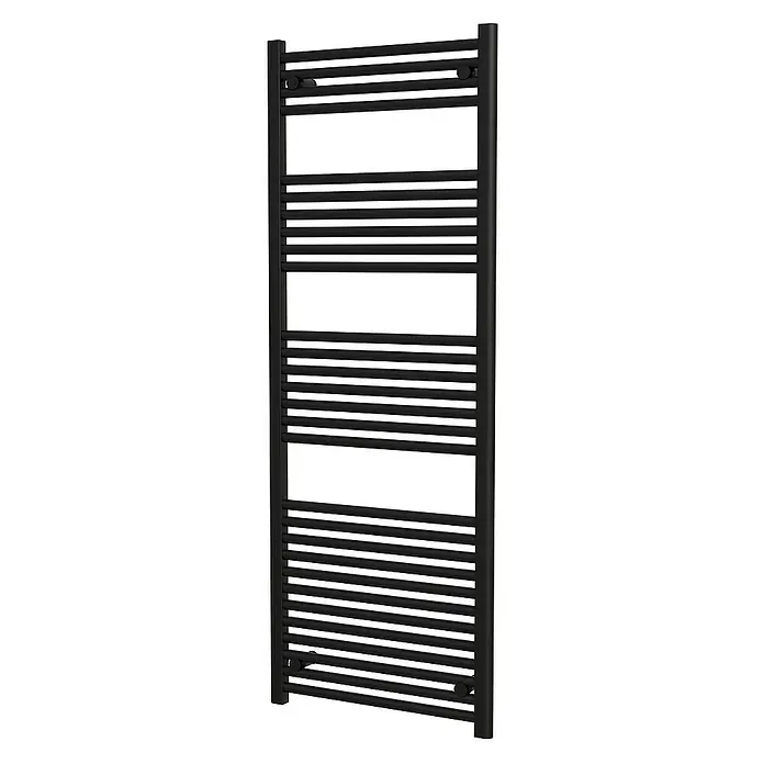 Interpromo Badheizkörper Sonora 60x160cm Schwarz - Handtuchheizkörper Heizkörper Bad mit Wandmontage - Mattschwarz