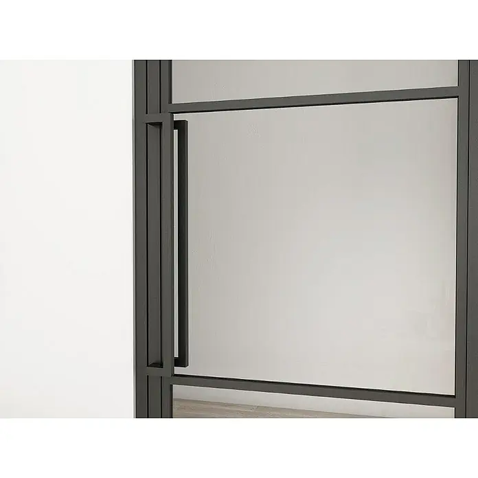 Inova Zimmertür Glasdrehtür ESG Glastür Komplettset 830 x 2115 Klarglas Griffstange R - 830 x 2.115 mm, DIN Anschlag: Rechts, Schwarz