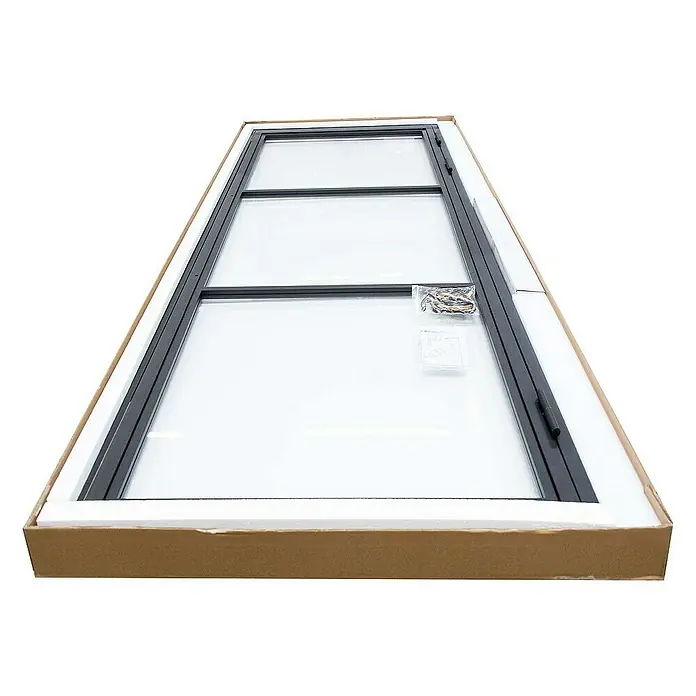 Inova Zimmertür Glasdrehtür ESG Glastür Komplettset 830 x 2115 Klarglas Griffstange R - 830 x 2.115 mm, DIN Anschlag: Rechts, Schwarz