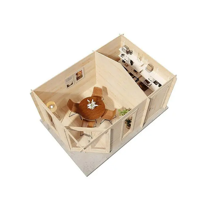 Alpholz Gartenhaus Liwa Compact - Außenmaß inkl. Dachüberstand (B x T): 452 x 312 cm, Holz, Naturbelassen