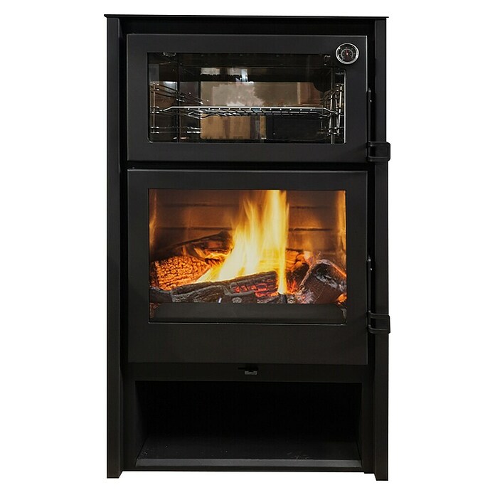 Invicta Estufa de leña Modena con Horno (7,4 kW, Volumen de calefacción: 270 m³, Antracita) | BAUHAUS